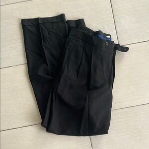 Silk Black Dress Pants with Traditional Cut